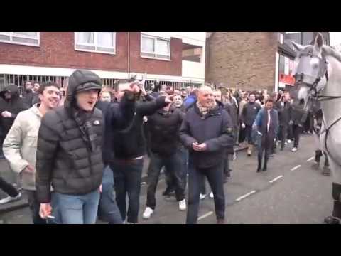 Football Hooligans Spurs v Arsenal 7 Feb 2015
