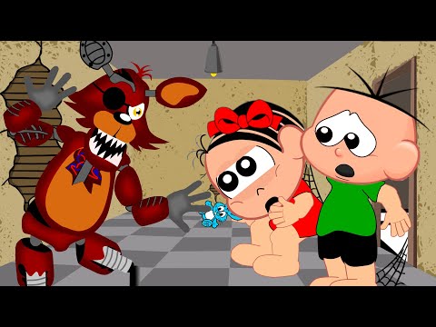 Monica and Cebolinha in Five Nights at Freddy's - FNAF - Night 4 Animated Cartoon Portuguese Brazil