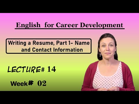 English for Career Development l Lecture 14 l Part 01