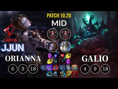 GRF jjun Orianna vs Galio Mid - KR Patch 10.20