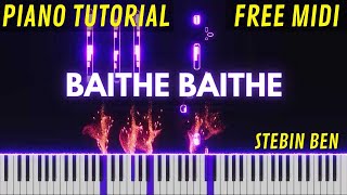Baithe Baithe - Stebin Ben  Piano Tutorial  Instru