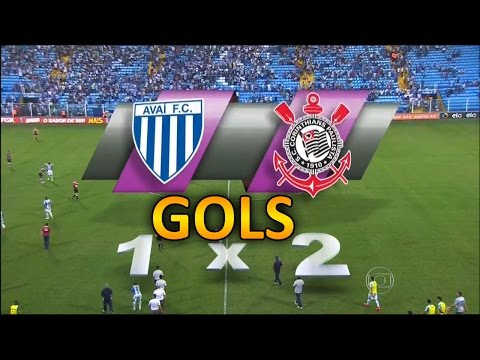 Gols, Avaí 1 x 2 Corinthians - Brasileirão 16/08/2015