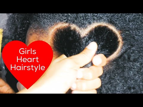 Valentine's Day Heart Hairstyle - Natural Girls Hair