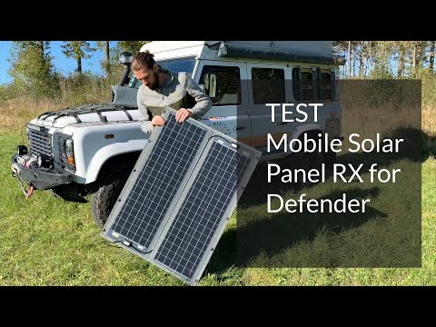 Testing - foldable solar panel with Land Rover Defender