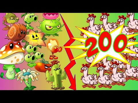 Plants Vs Zombies 2 |  ALL PLANTS VS 200 CHICKEN ZOMBIE!!!