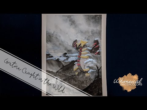 Giratina in the Wild - Relaxing Pokemon Watercolor Timelapse