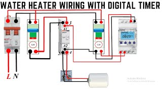 WATER HEATER WIRING WITH DIGITAL TIMER