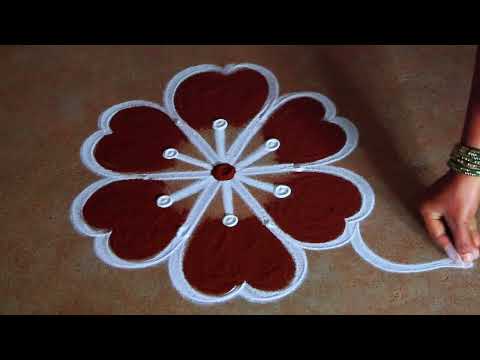 Karthigai deepam 🌹simple flowers kolam 3*2 🌹newyearspecial kolam🌹dhanurmasam 🌹diyamuggulu
