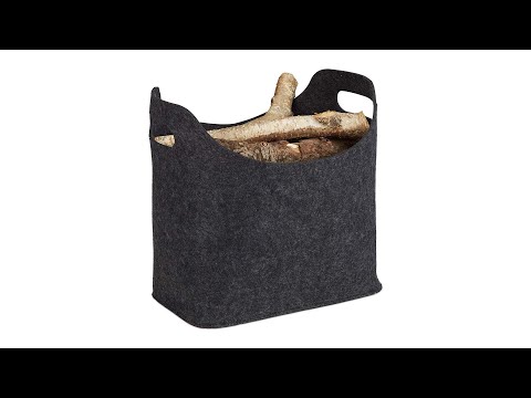 Kaminholztasche aus Filz Anthrazit