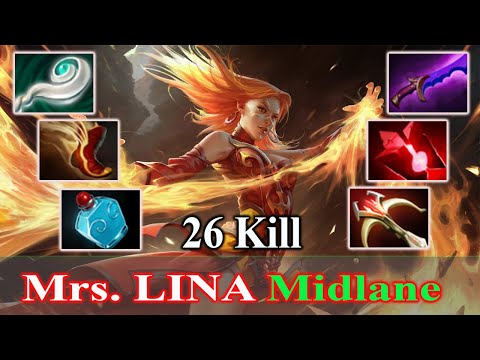 Godlike [Lina] Midlane Back to Signature Heroes Mid Beautiful Plays 7.25 Dota 2 26 kill