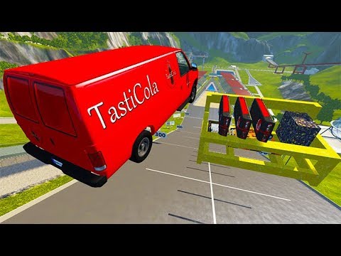 Beamng Drive - High Speed Car Jumps Over Bitcoin Mining Rig | BeamNG-Destruction