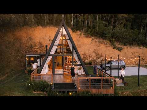 Vivemos dois dias nessa CABANA A-FRAME em Rancho Queimado, SC