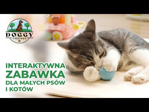 Doggy Village Frantic ORB Mini Mobilus, bėgiojantis, interaktyvus žaislas labai mažiems šunims, mažiems šunims ir katėms, mėlynas video