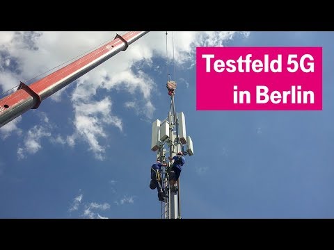 Montage eines #5G Mobilfunkstandorts in Berlin