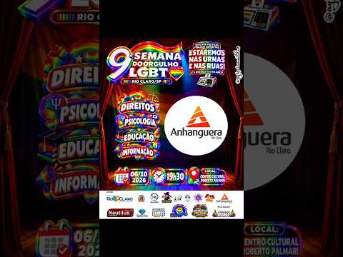 ✨ 9ª SEMANA DO ORGULHO LGBT DE RIO CLARO/SP 🏳️‍🌈🇧🇷