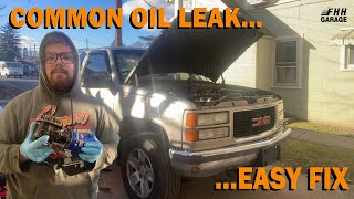 Fixing MASSIVE oil leaks on my OBS K1500 || How to fix oil filter housing leak