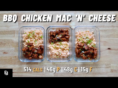 Comforting BBQ Chicken Mac ‘n’ Cheese | MACRO FRIENDLY MEAL PREP | 514 Calories