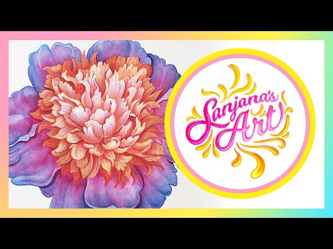 Dr. Ph. Martin's Bombay Ink Painting Process Time Lapse - Double Peony Flower (Extended Version)