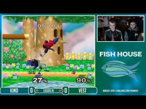 Fish House 1 SSBM - Kino (Falco) Vs. Vest (Falco) Losers Round 1