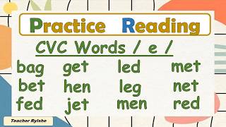 3 LETTER WORD READING PRACTICE | READING CVC WORDS | MEDIAL E CVC READING PRACTICE