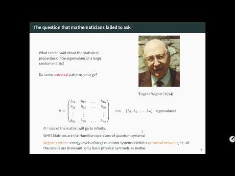 Laszlo Erdös, IST Austria --- Universality phenomena for random matrices