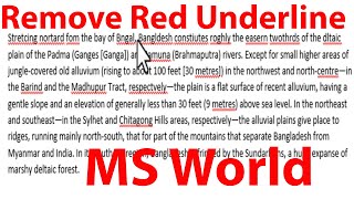 How to Remove Red Underline in MS Word.