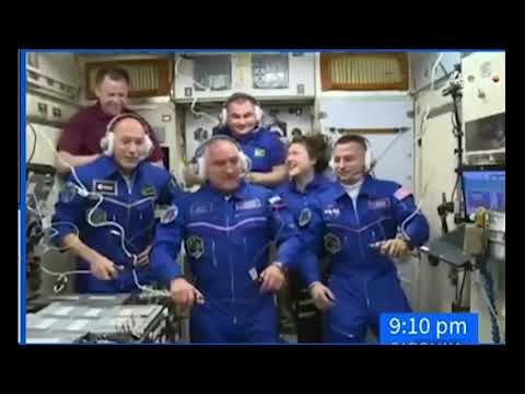 Expedition 60 61 Soyuz MS 13 hatch opening, welcoming ceremony at International Space Station