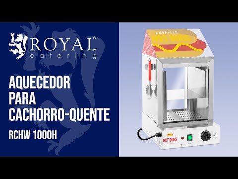 vídeo - Aquecedor para cachorro-quente - 100 salsichas / 25 pães