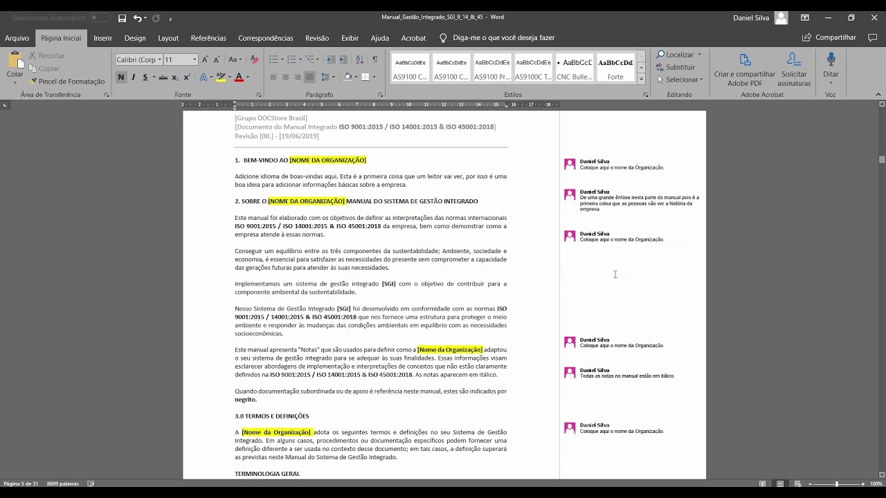 Manual Sistema de Gestão Integrado SGI 9-14 e 45