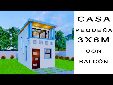 Plano de casa 3x6 metros con balcón | Desain rumah 3x6 | Small house design 3x6