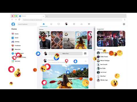 new Facebook Design and Reactions Animation