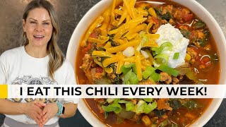 HIGH PROTEIN TURKEY CHILI (No Beans, Big Volume) | Easy Recipe
