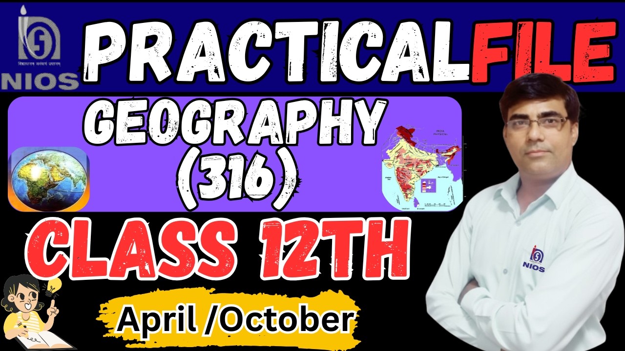 NIOS Class 12 Geography Practical File 2026 | Complete Solved File Hindi Medium | #nios 2026