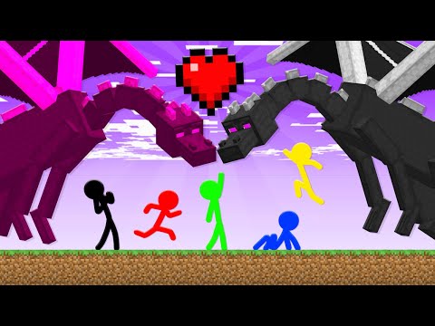Stickman VS Minecraft: Dragon Love - AVM Shorts Animation