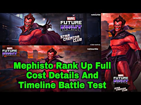 Mephisto Review & Rank Up Cost Details | Timeline Battle Test - Marvel Future Fight