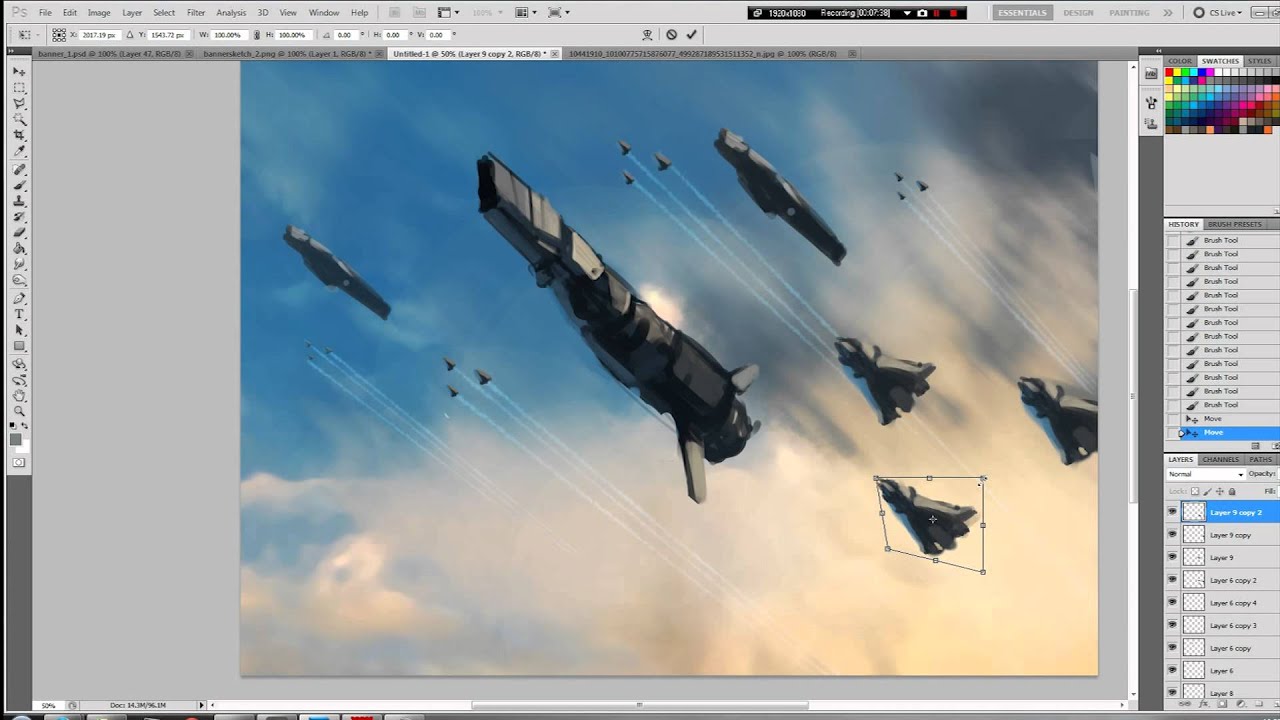 Spaceship Fleet - Speed Paint