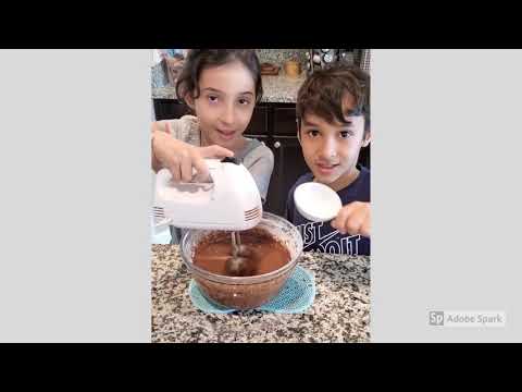 Rawan and Eyad make a cake