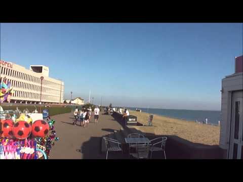 Walking along the beach seafront at Sout