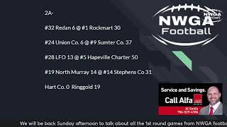 Scores from NWGA Teams in Round 1 of the GHSA Playoffs