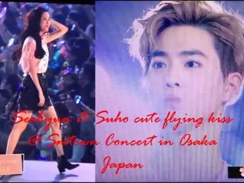 Seohyun & Suho cute flying kiss @Smtown Concert in Osaka Japan
