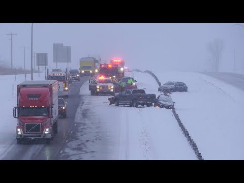 Stearns County, MN Interstate 94 pileups in snow - 12/12/2019