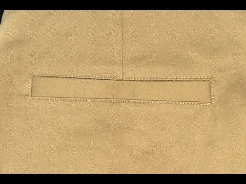 How to sew single welt pant pocket Video