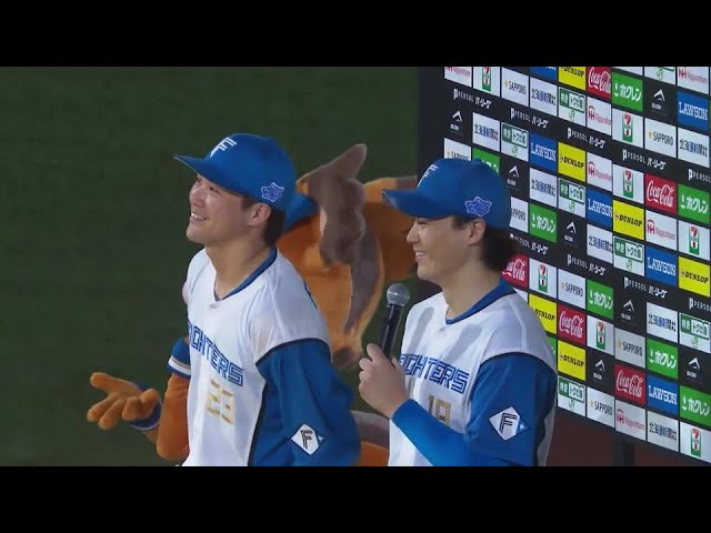 ファイターズ・伏見寅威選手・山崎福也投手ヒーローインタビュー 5月14日 北海道日本ハムファイターズ 対 埼玉西武ライオンズ