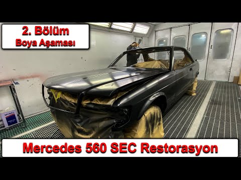 Mercedes 560 Sec Restorasyon<br>2. Bölüm Boya Aşaması<br>SI-VS 560 Almanya Siegen