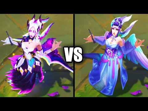 Star Guardian Nemesis Morgana VS Lunar Empress Morgana Skins Comparison (League of Legends)