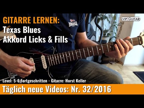 ✪ GITARRE LERNEN: Texas Blues Akkord Licks und Fills ✪