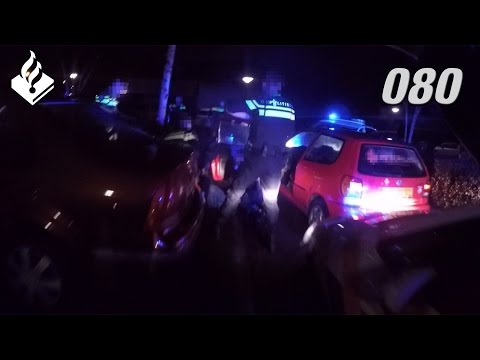 Politie achtervolging en aanhouding inbreker / police chase