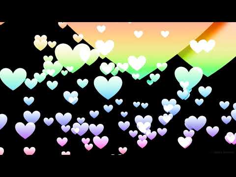 Pastel Hearts Background  | Floating Pastel Color Heart Effect Video with  Black Backdrop 4K HD