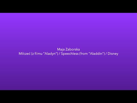 Maja Zaborska - Milczeć (z filmu "Aladyn") / Speechless (from "Aladdin") / Disney
