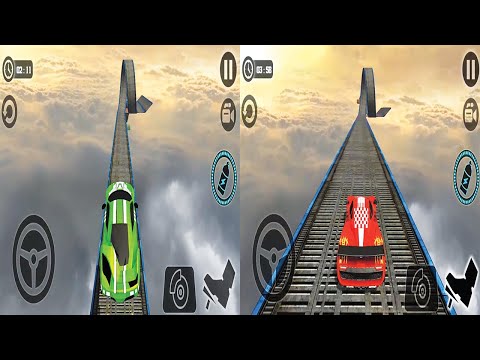 Impossible Car Tracks 3D: Green and Red Cars Driving Stunts Levels (10,11,12,13) - Android GamePlay